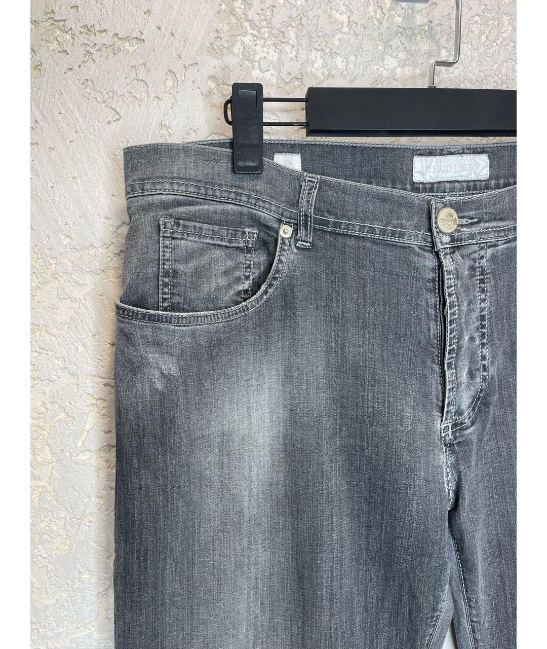 Richard J.Brown Серые хлопко-эластановые джинсы скинни, фото 3