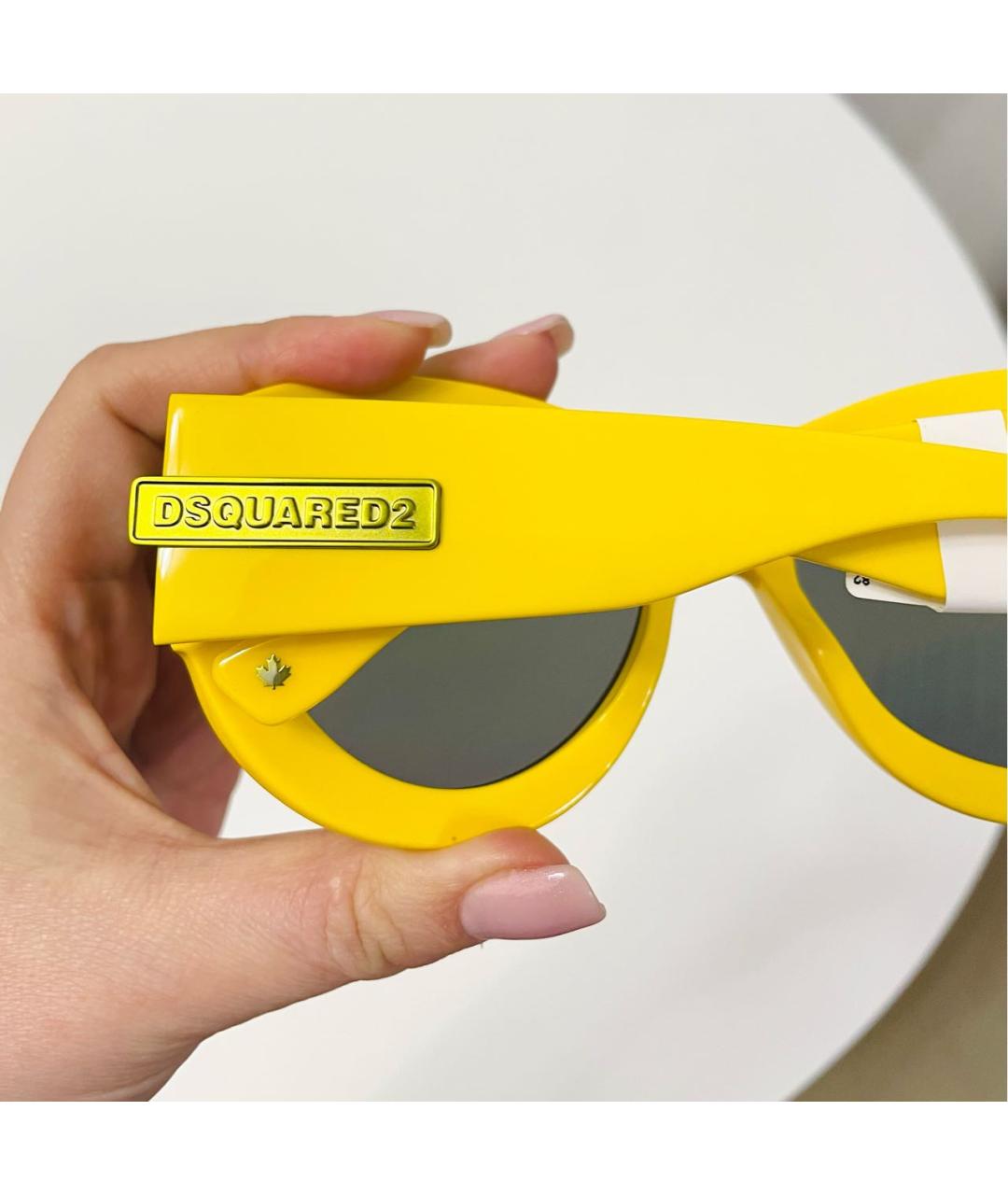 DSQUARED2 Желтые пластиковые солнцезащитные очки, фото 6