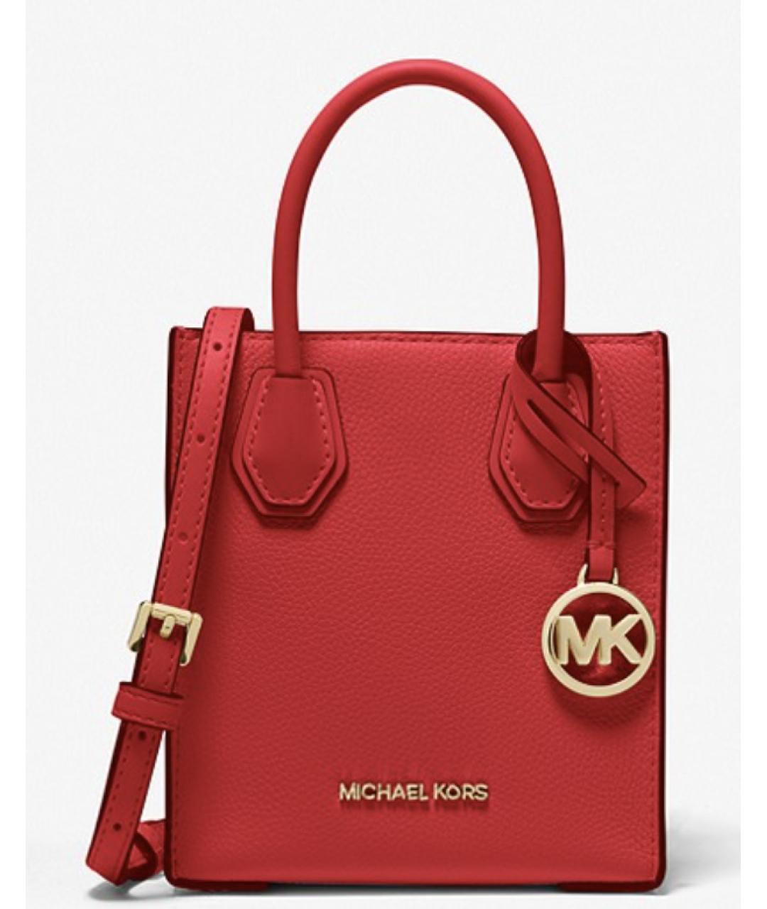 MICHAEL KORS Красная кожаная сумка тоут, фото 4