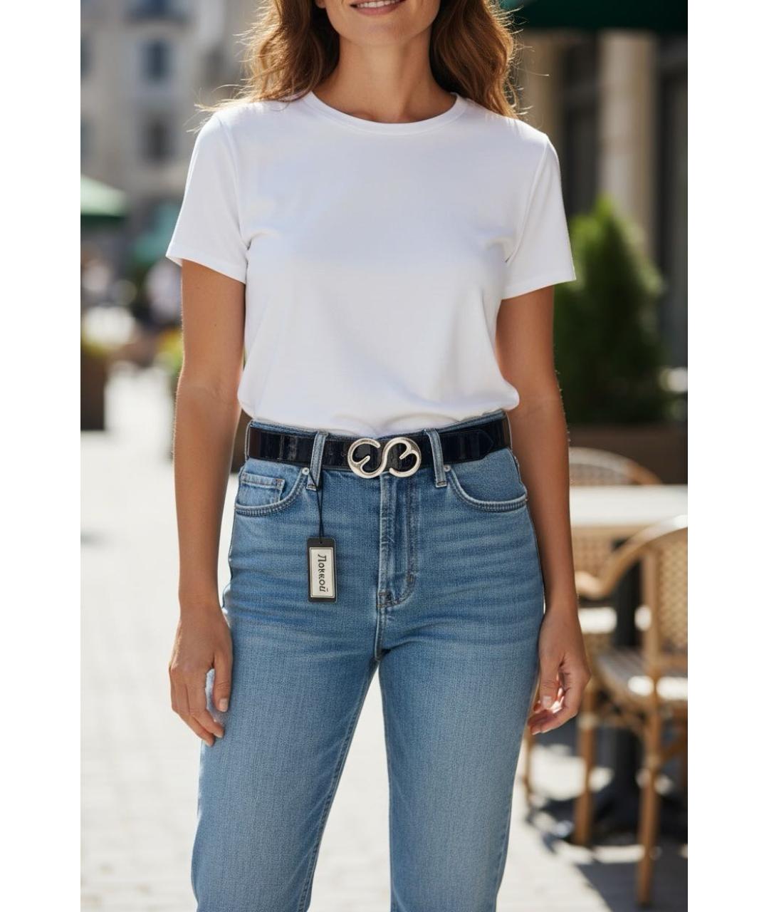 ESCADA Черный ремень из лакированной кожи, фото 5