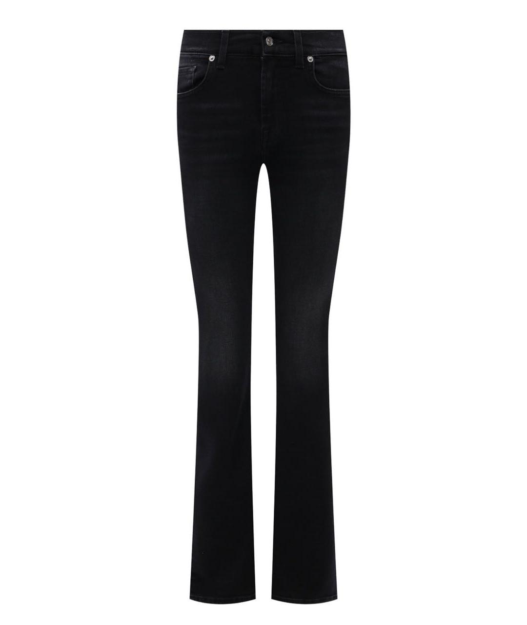 7 FOR ALL MANKIND Черные хлопко-эластановые джинсы клеш, фото 1