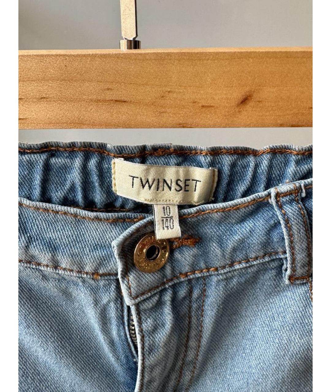 TWIN-SET Голубые деним детские джинсы, фото 3
