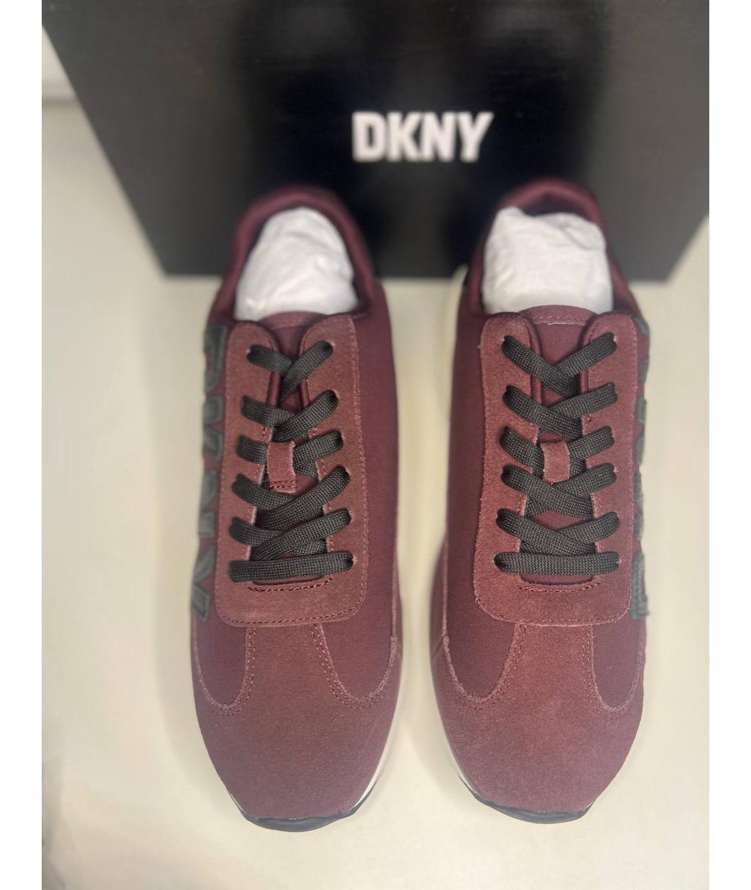 DKNY Бордовые кожаные кроссовки, фото 2