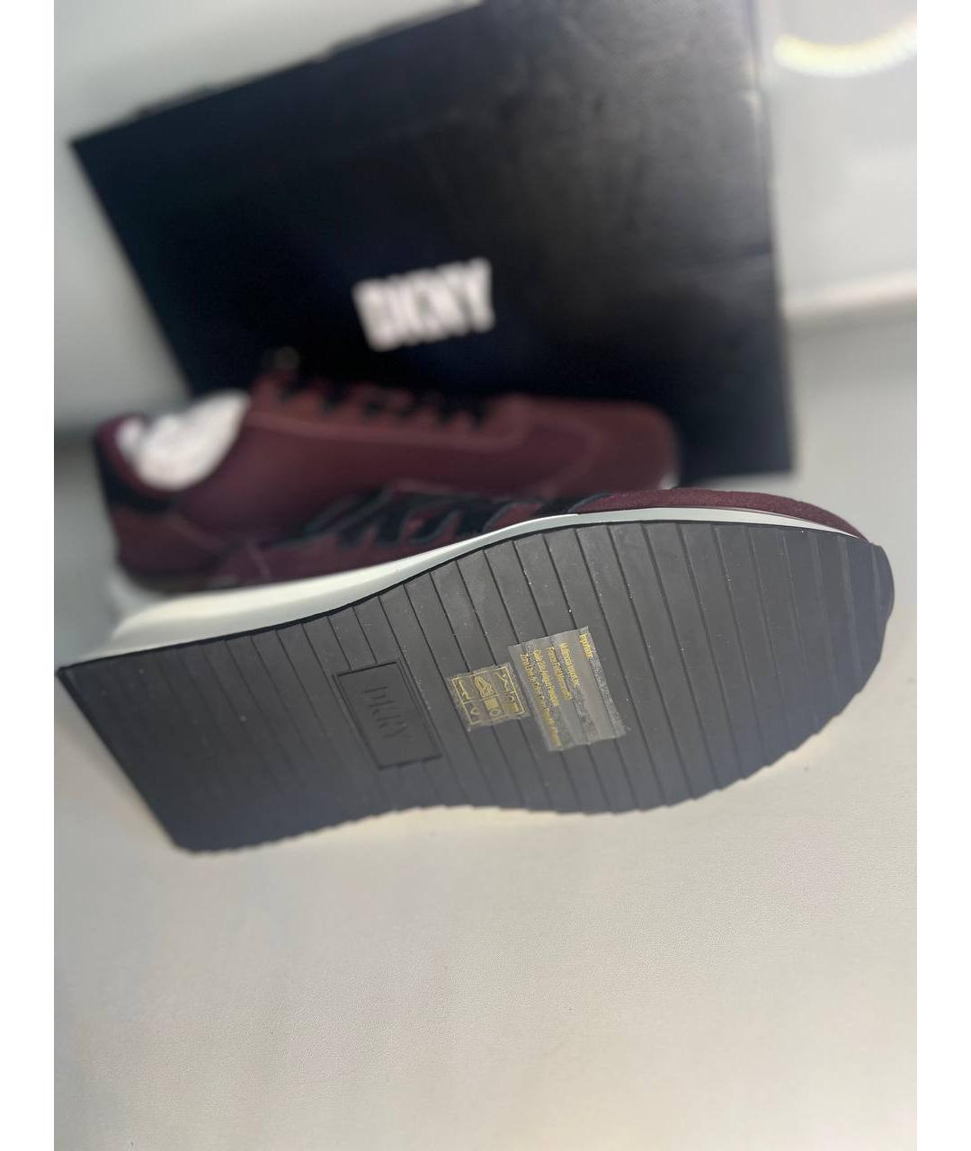 DKNY Бордовые кожаные кроссовки, фото 5