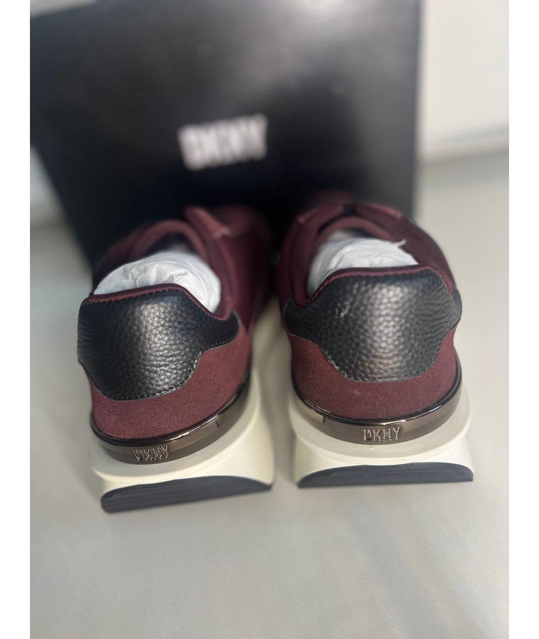 DKNY Бордовые кожаные кроссовки, фото 4