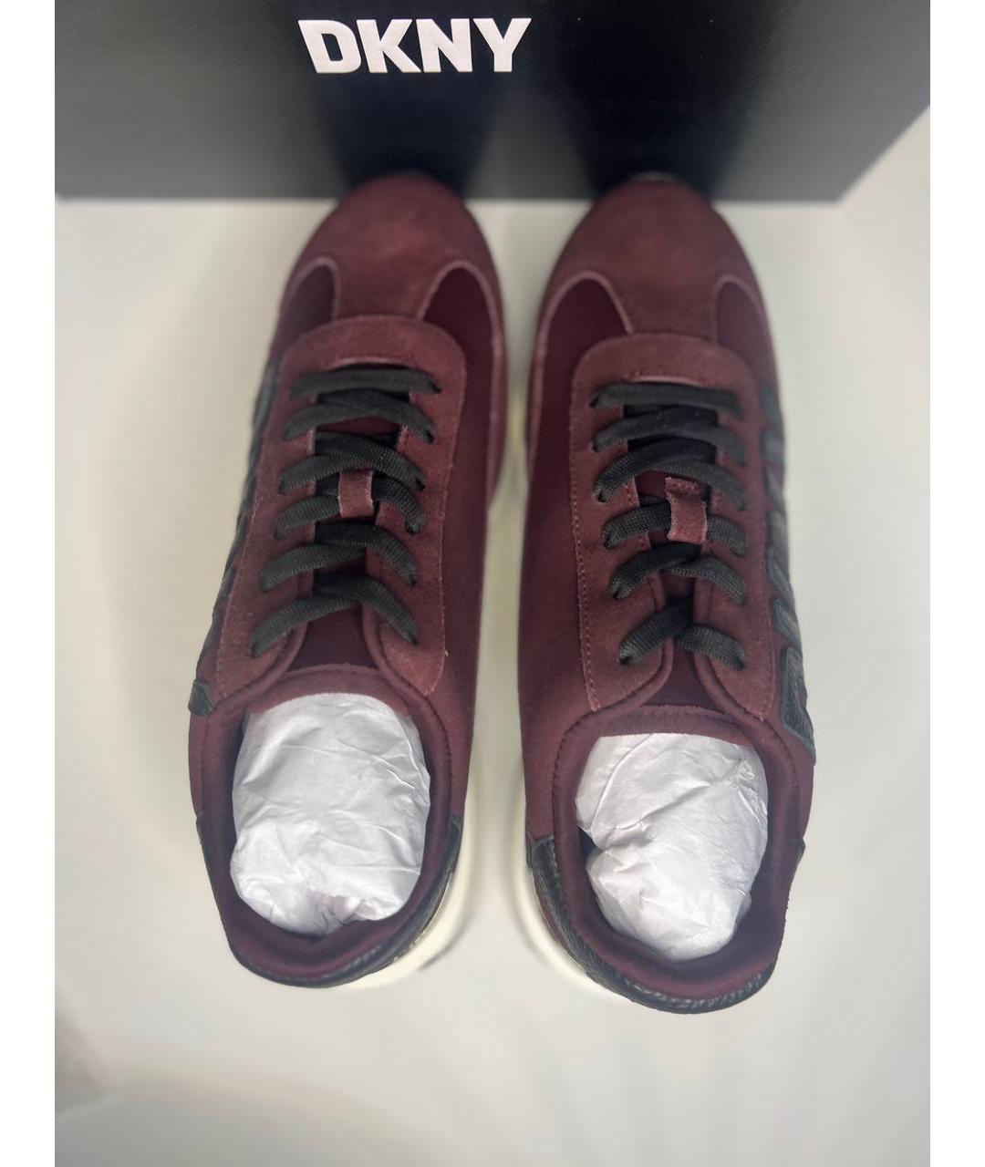 DKNY Бордовые кожаные кроссовки, фото 3
