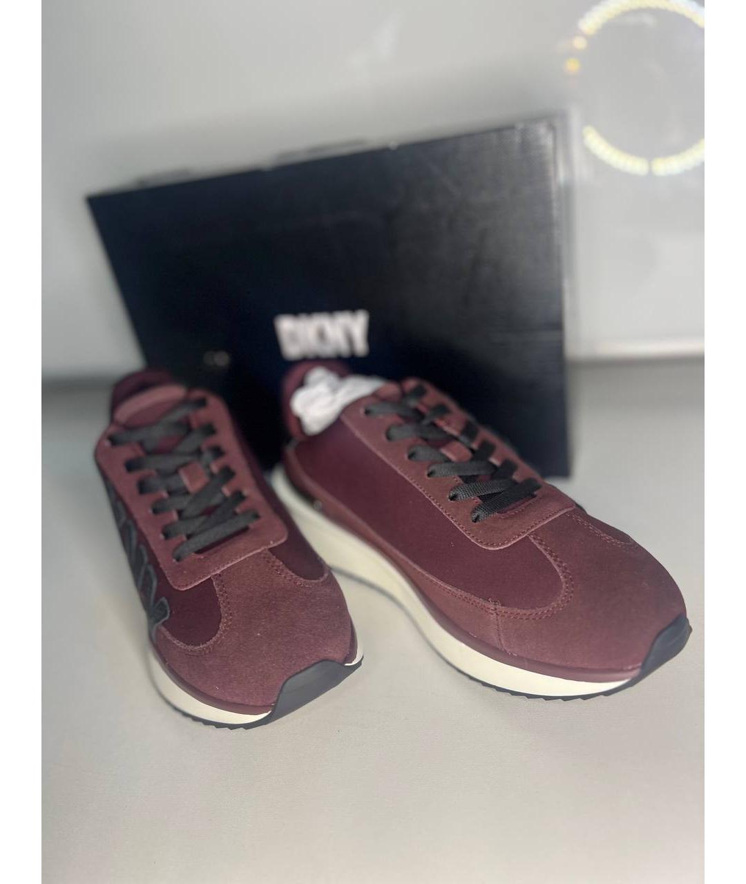 DKNY Бордовые замшевые кроссовки, фото 2