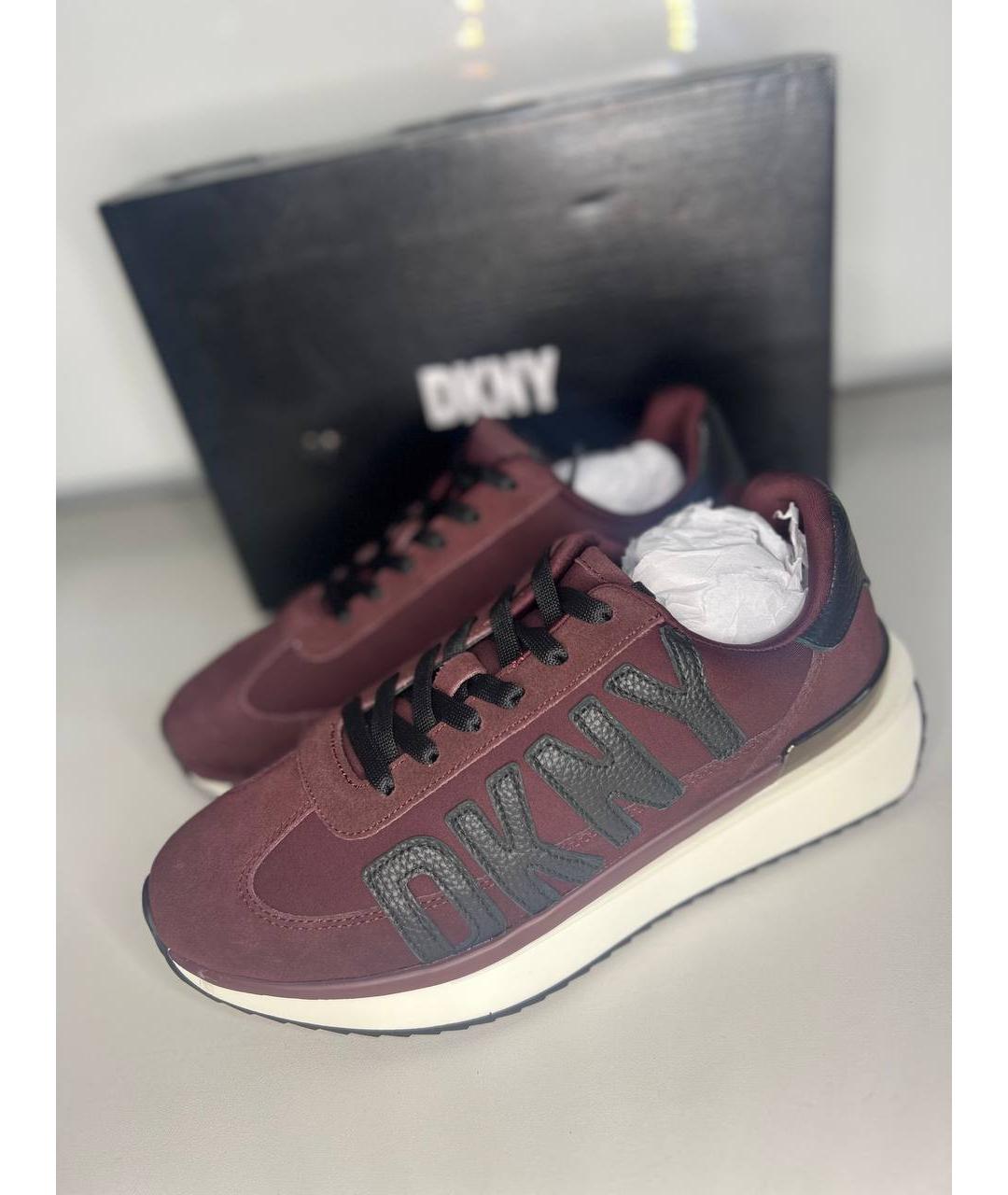 DKNY Бордовые замшевые кроссовки, фото 3