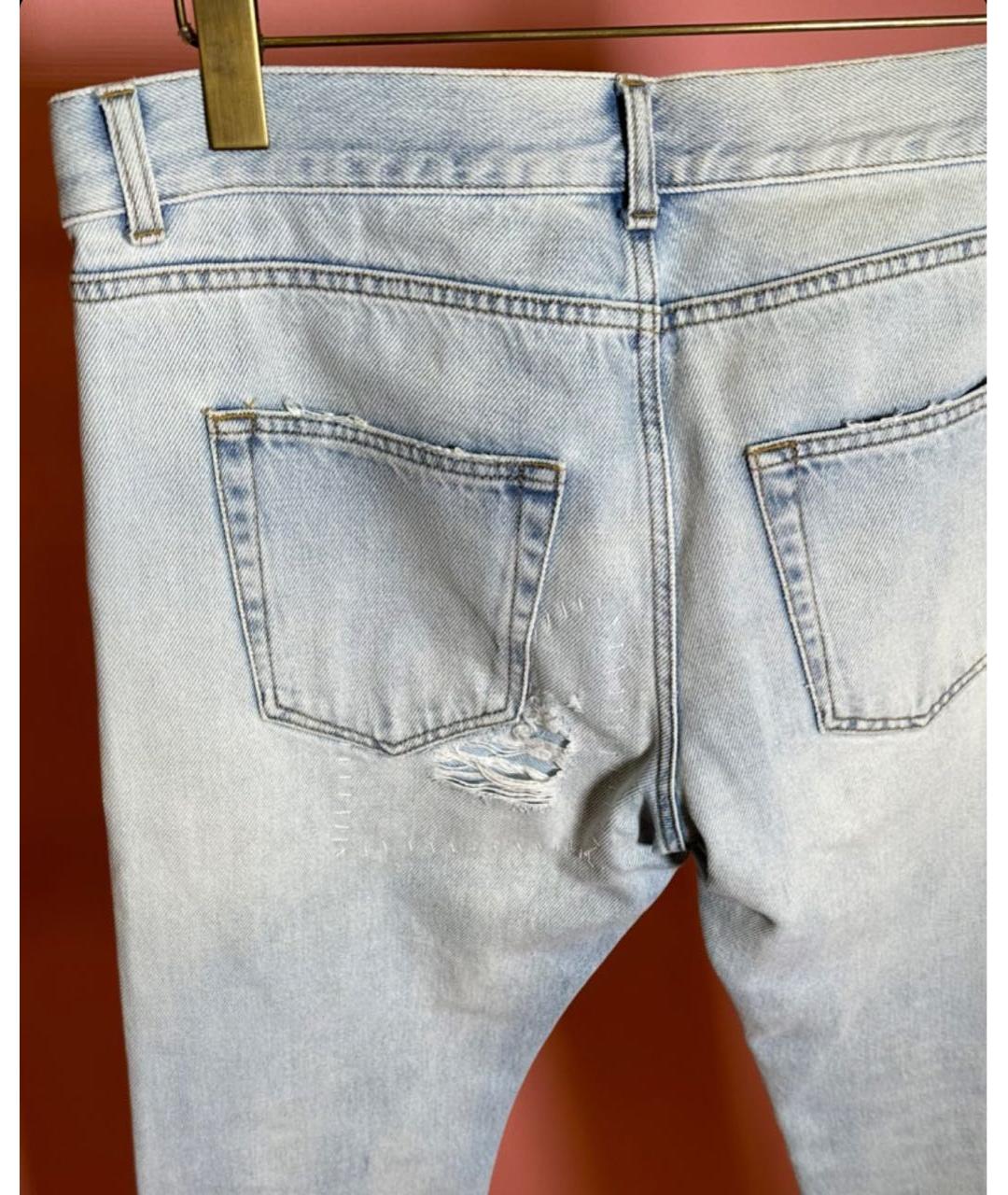 SAINT LAURENT Голубые прямые джинсы, фото 4