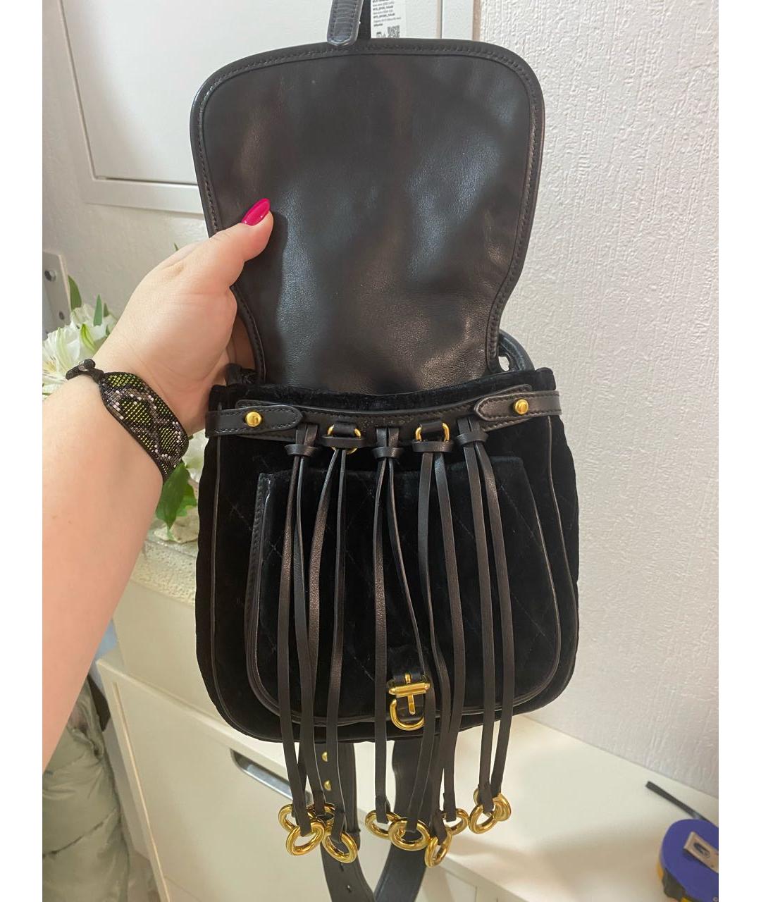 PRADA Черная бархатная сумка через плечо, фото 4