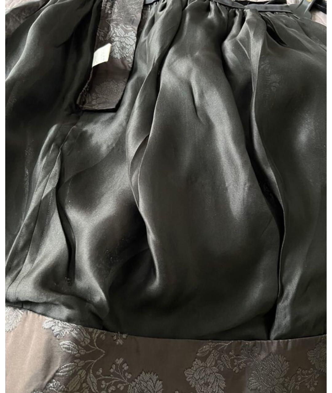 LOUIS VUITTON PRE-OWNED Коричневая шелковая юбка миди, фото 4