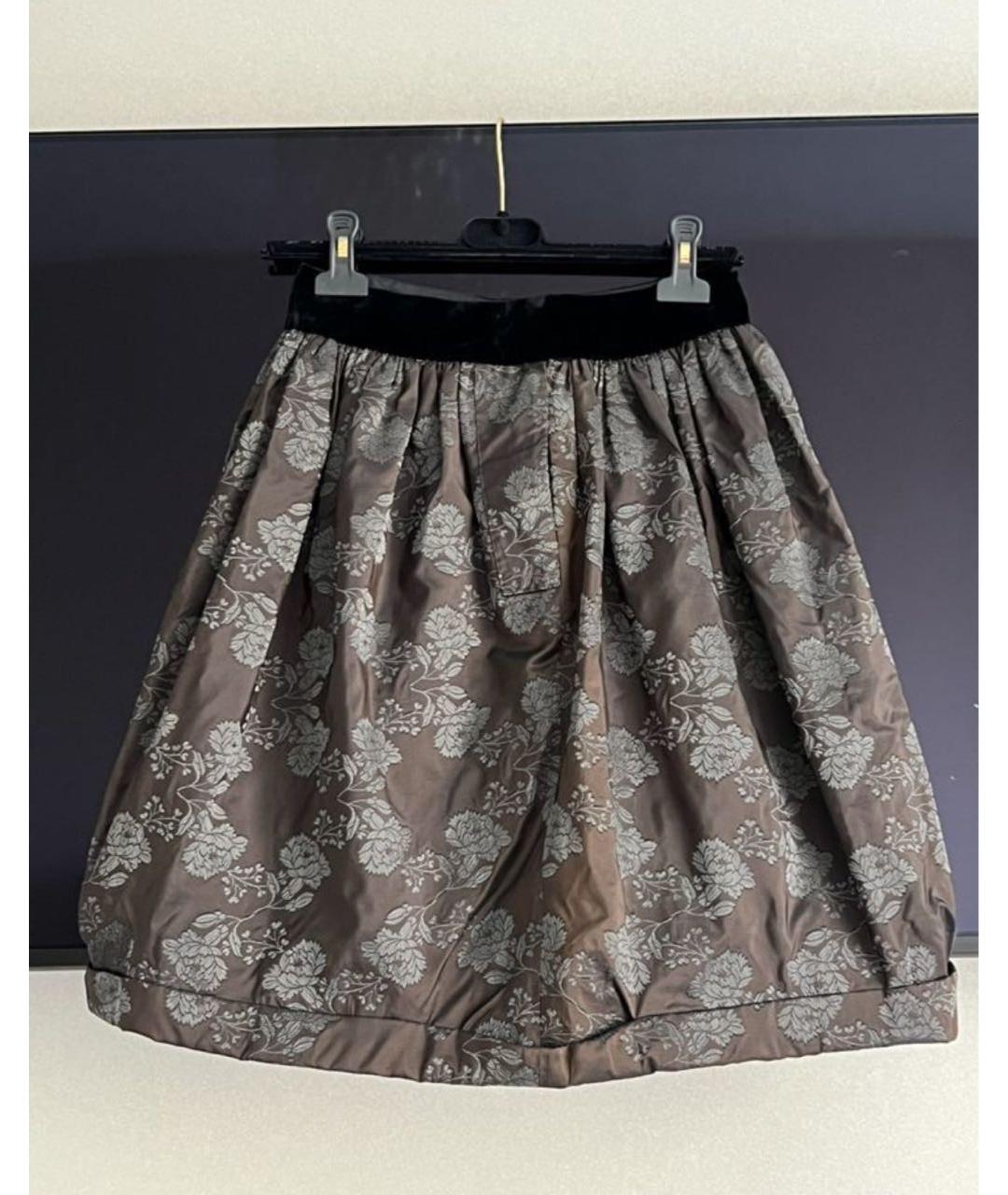 LOUIS VUITTON PRE-OWNED Коричневая шелковая юбка миди, фото 2