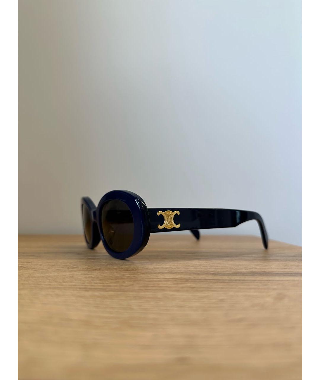 CELINE Темно-синие пластиковые солнцезащитные очки, фото 2