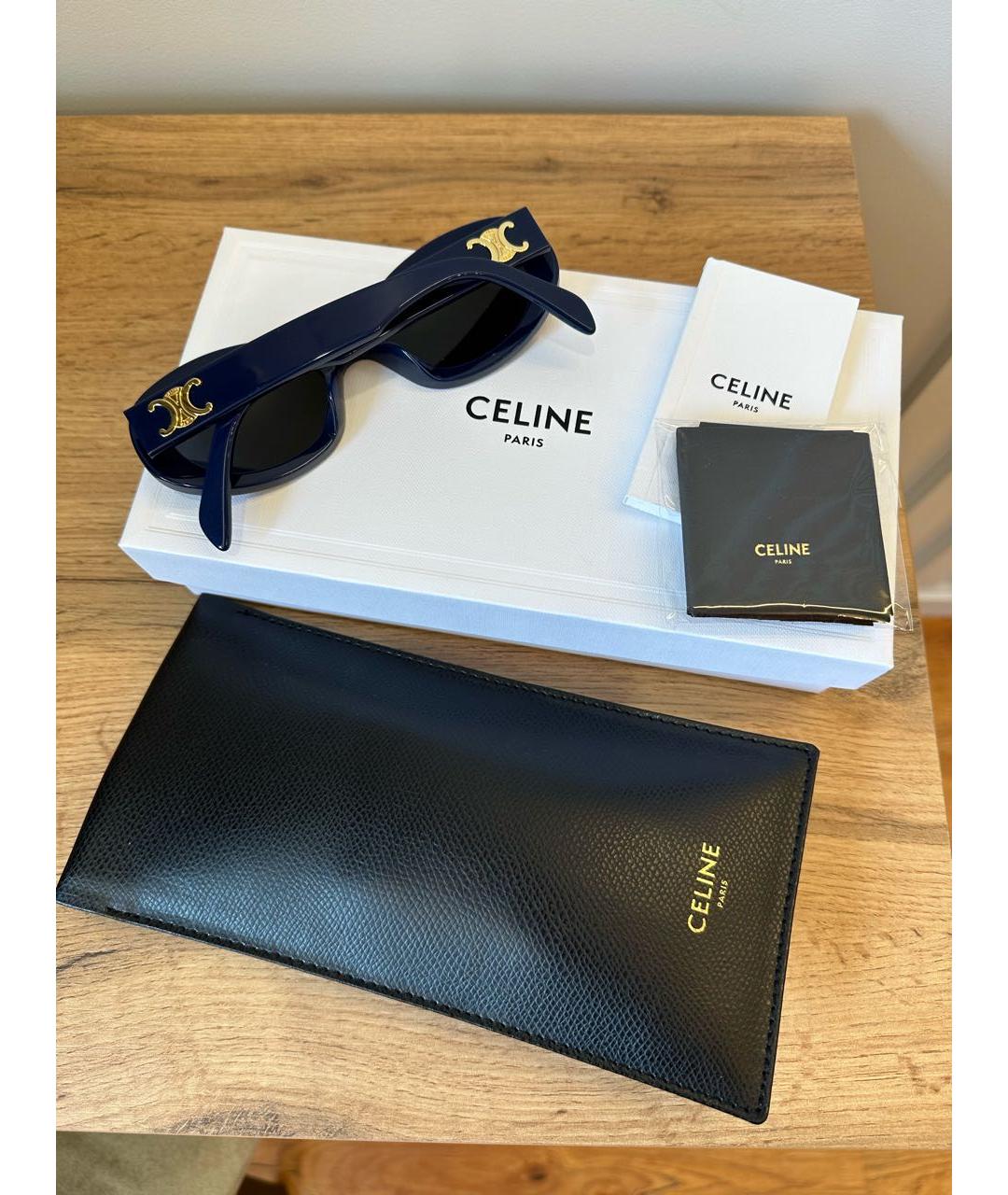 CELINE PRE-OWNED Темно-синие пластиковые солнцезащитные очки, фото 3