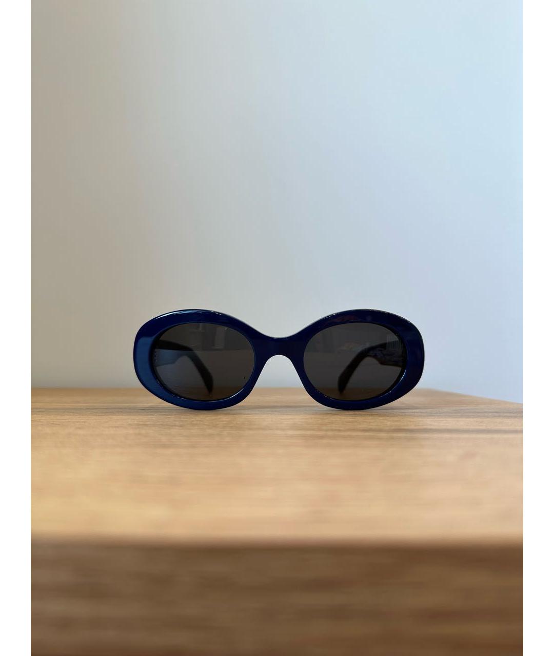 CELINE PRE-OWNED Темно-синие пластиковые солнцезащитные очки, фото 4