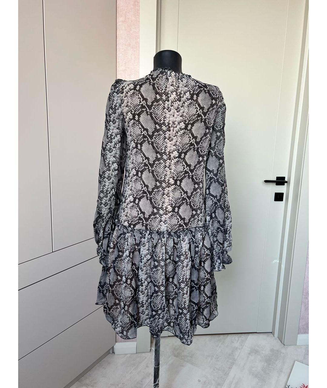MICHAEL KORS Серое шелковое повседневное платье, фото 2