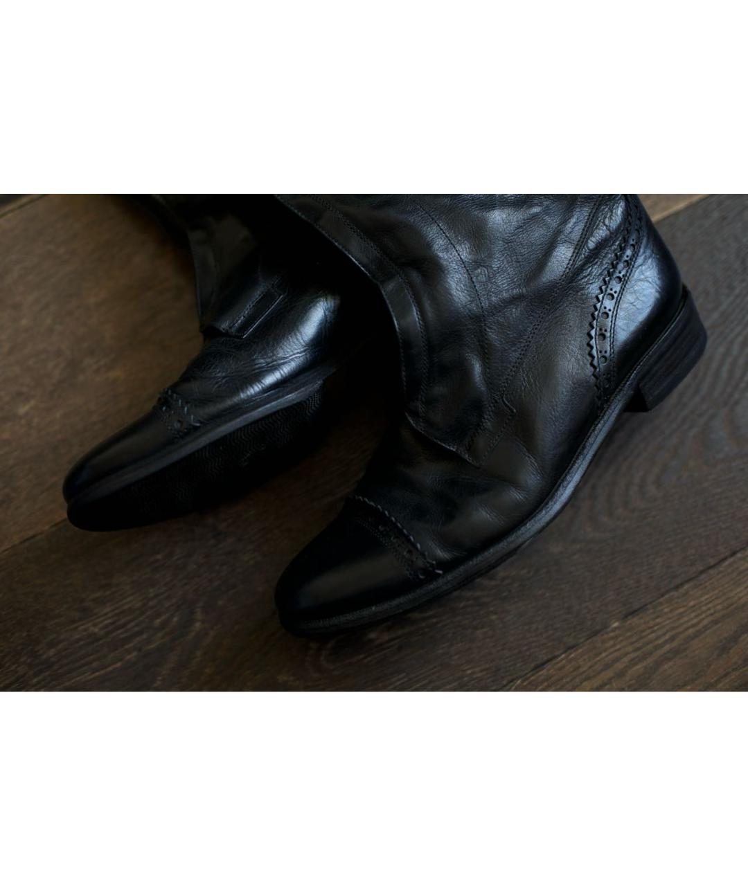 BURBERRY Черные кожаные сапоги, фото 7