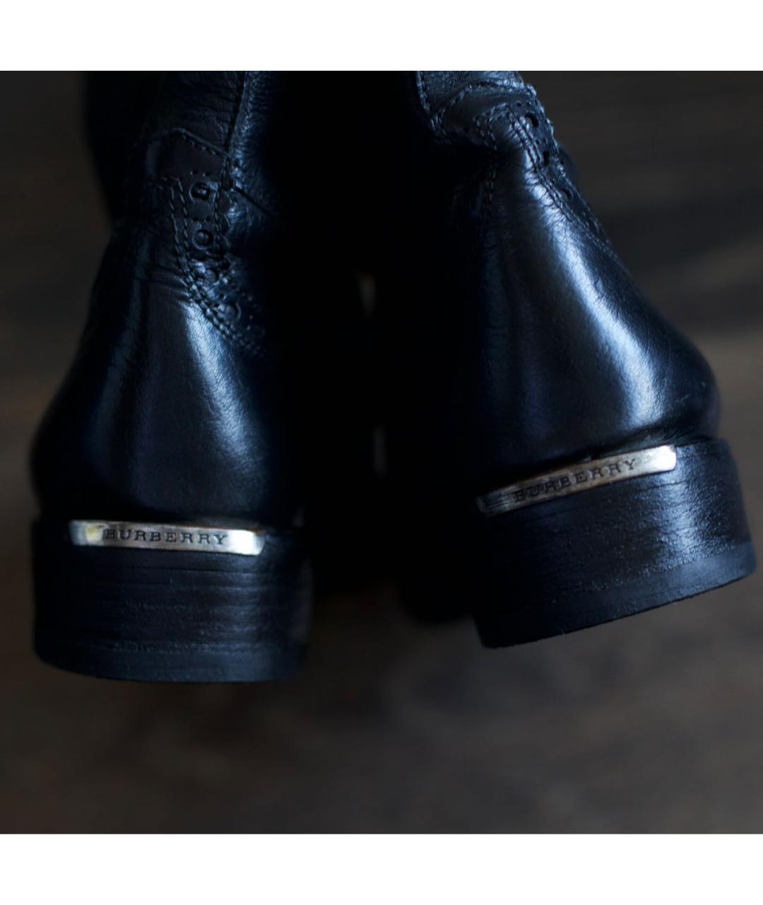 BURBERRY Черные кожаные сапоги, фото 5