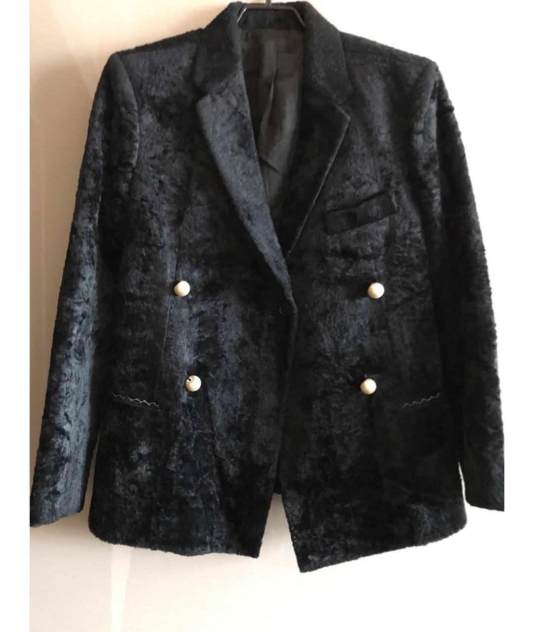 CELINE PRE-OWNED Черный бархатный жакет/пиджак, фото 5