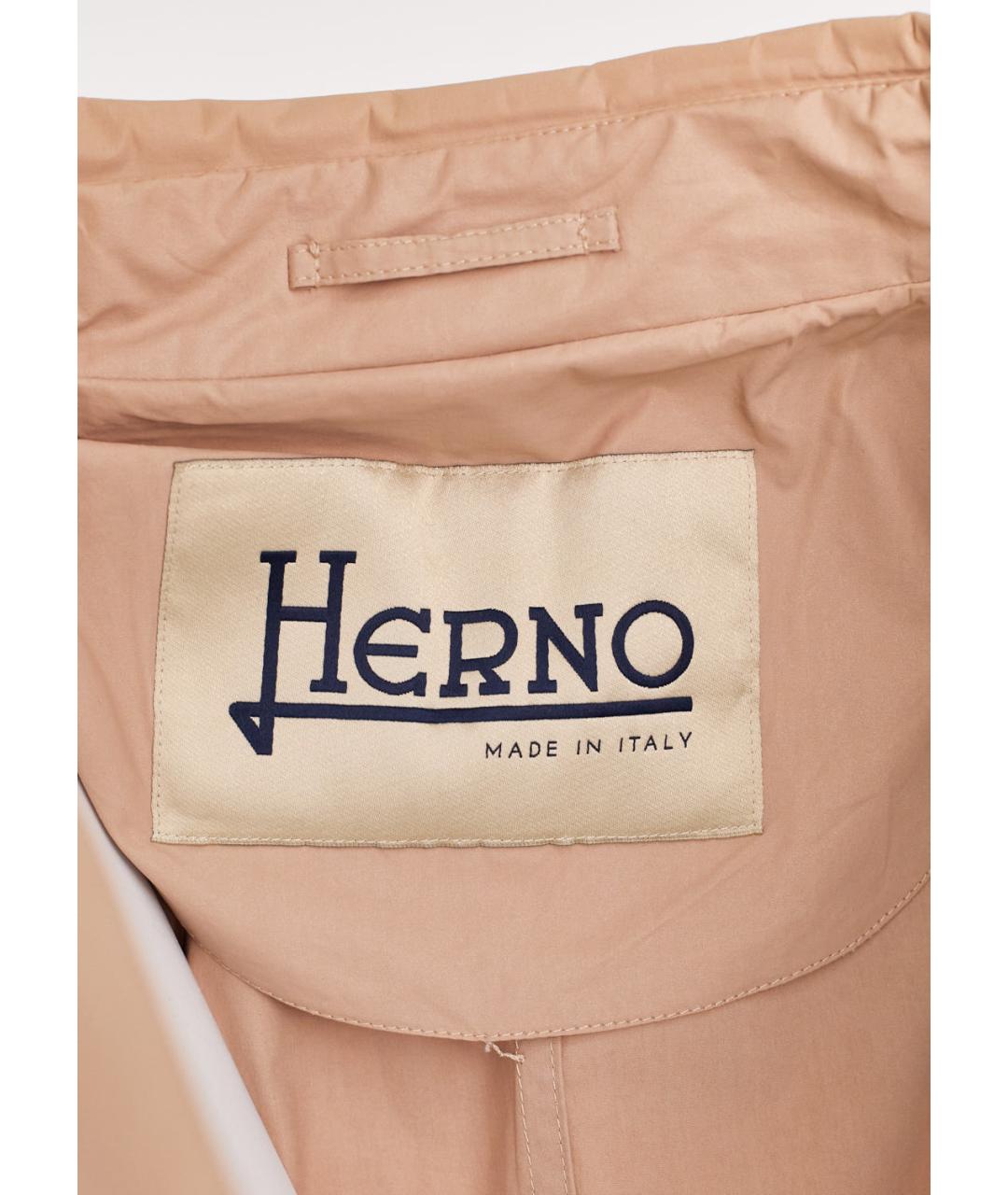 HERNO Розовый хлопковый тренч/плащ, фото 3