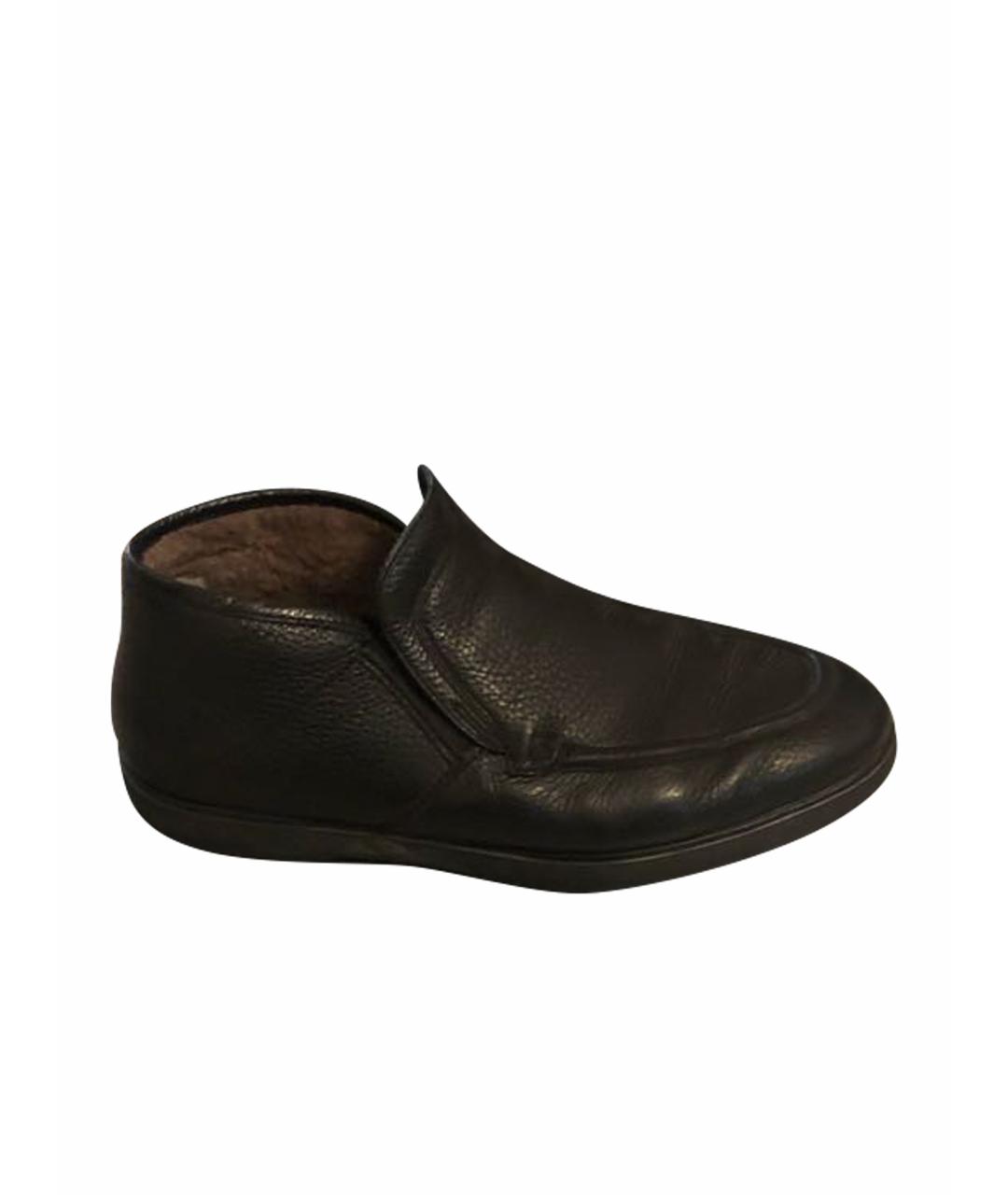 FABI Черные кожаные низкие ботинки, фото 1
