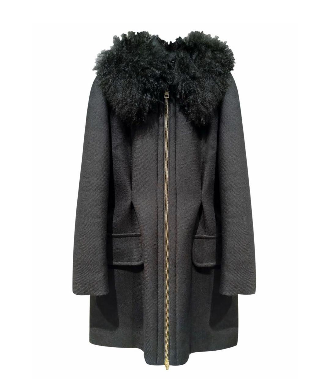 MONCLER Черное шерстяное пальто, фото 1