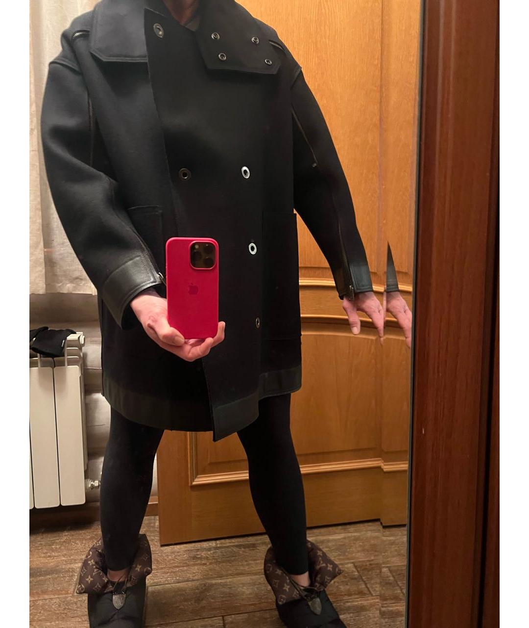 DIESEL Черное шерстяное пальто, фото 7