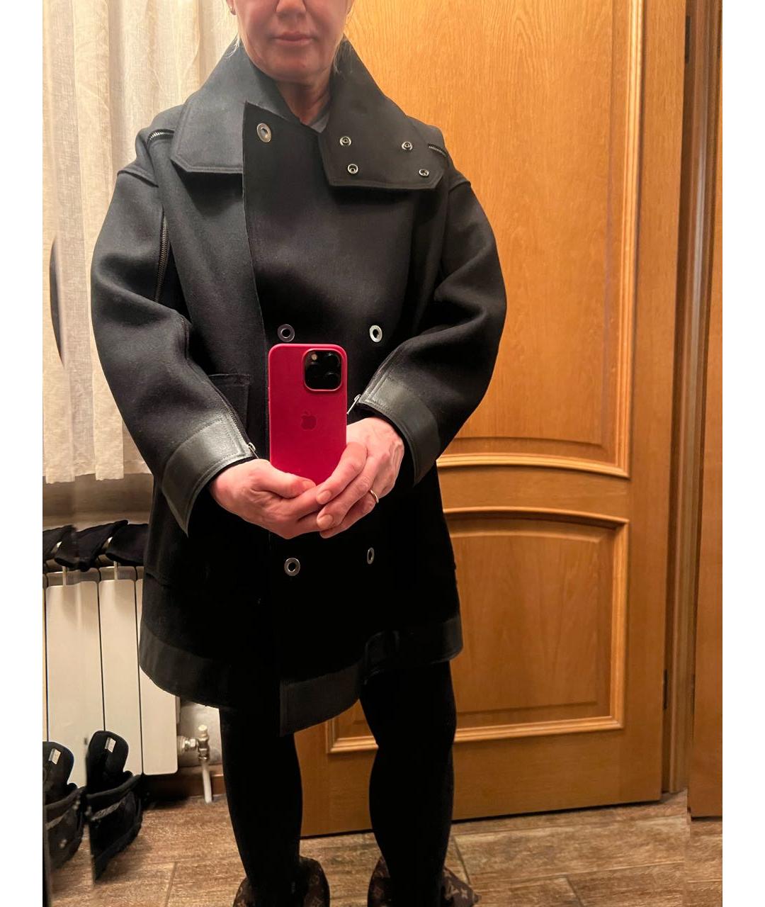 DIESEL Черное шерстяное пальто, фото 5