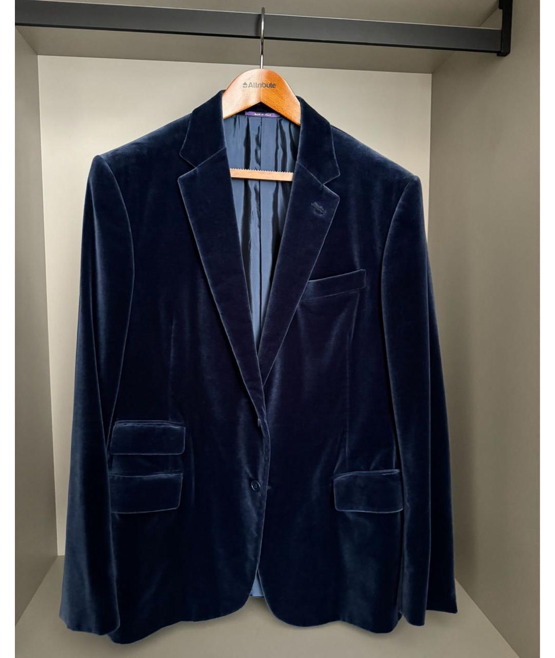 RALPH LAUREN PURPLE LABEL Темно-синий бархатный пиджак, фото 5