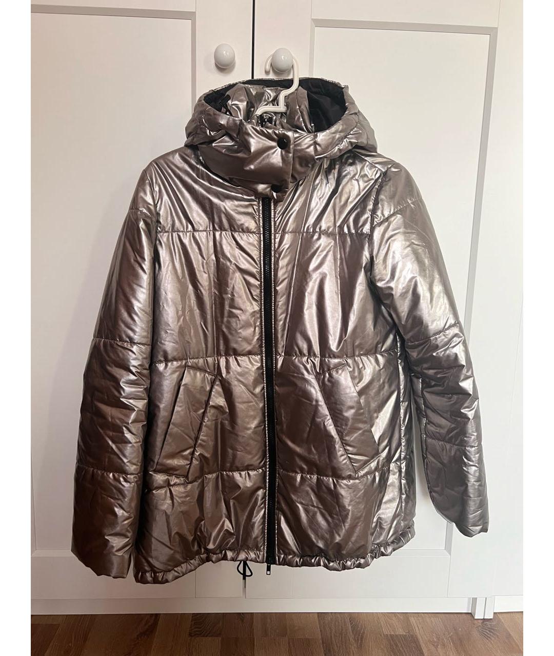 SPORTMAX Серебряная полиамидовая куртка, фото 9
