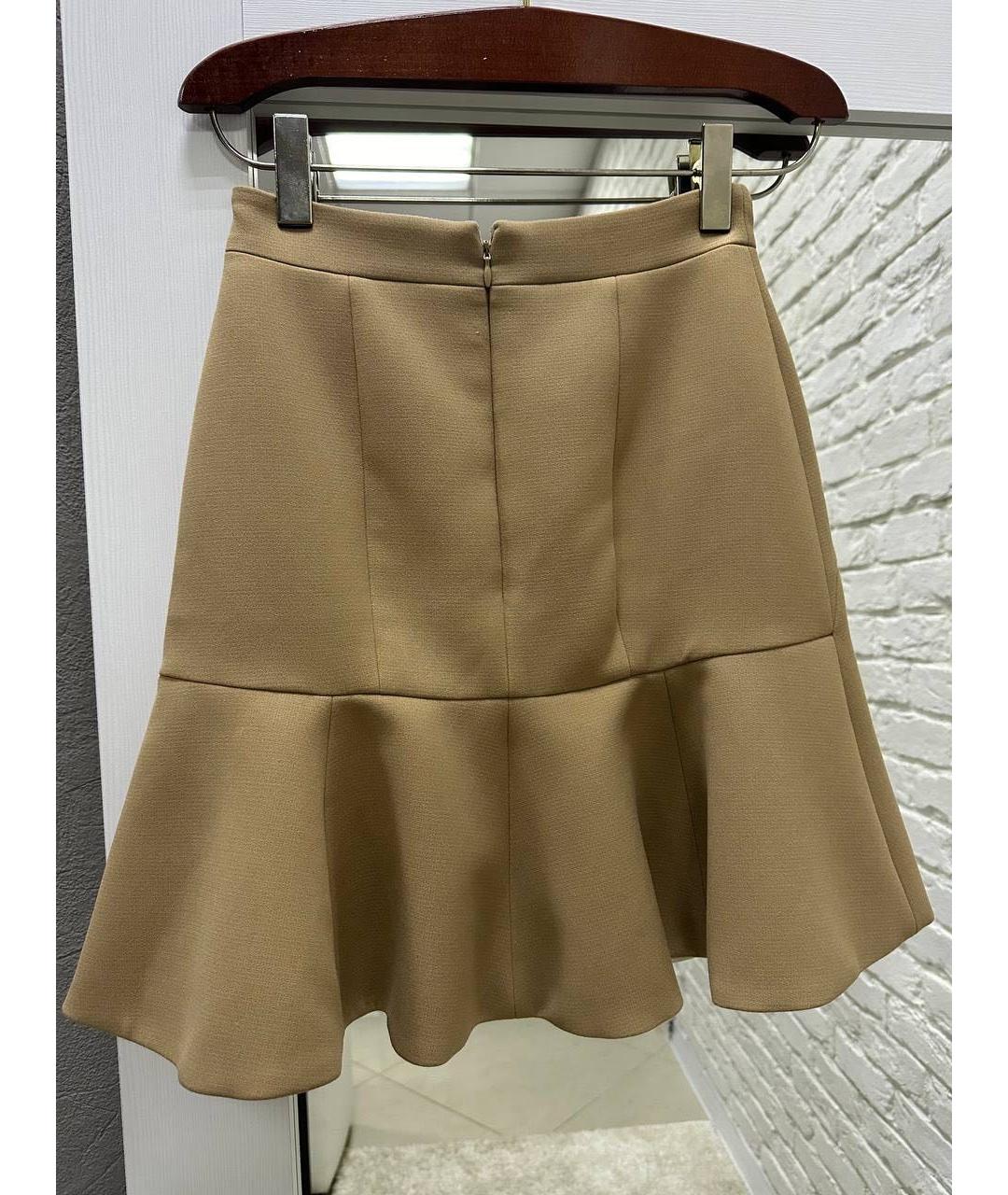 NO. 21 Бежевая полиэстеровая юбка мини, фото 2