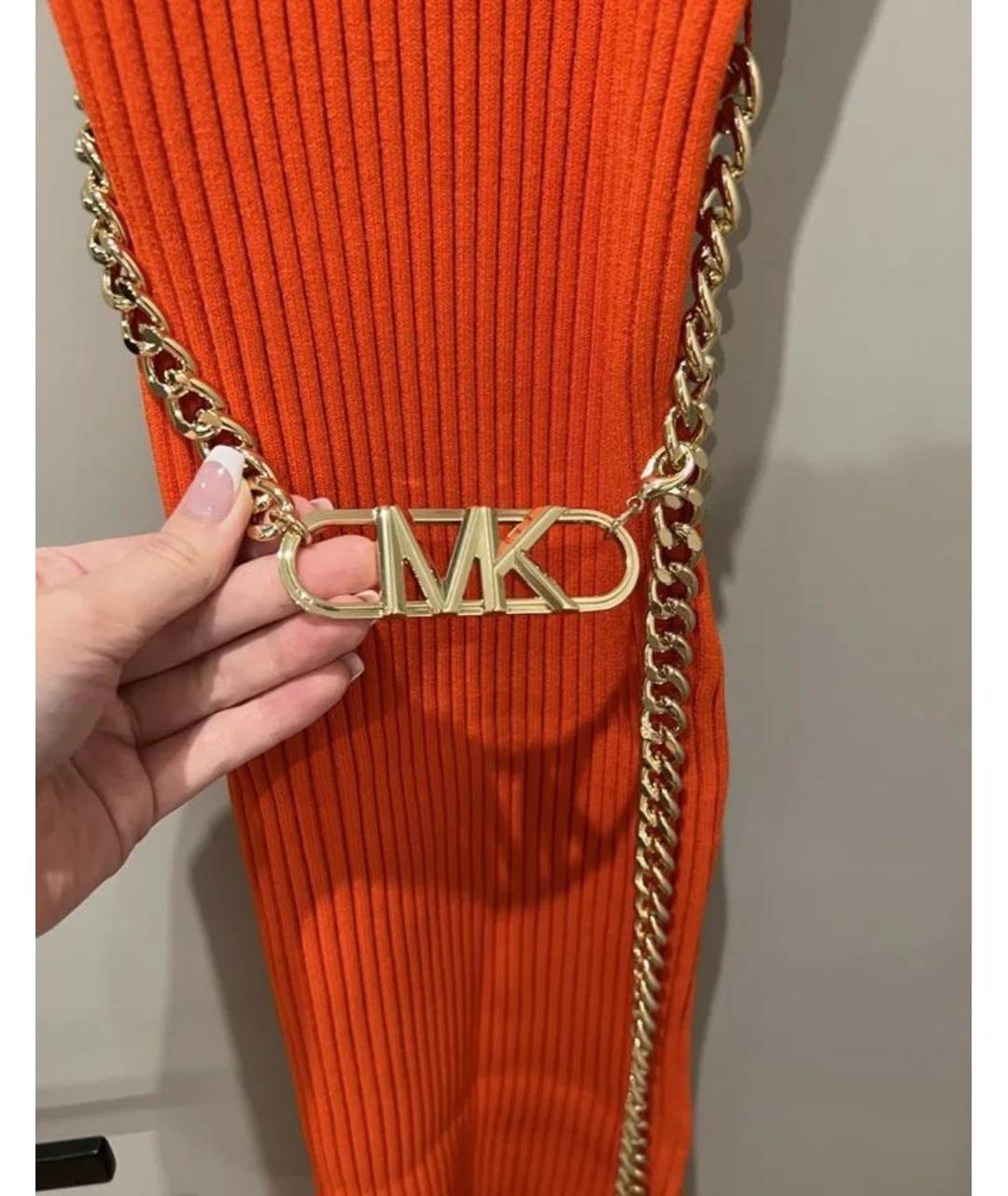 MICHAEL KORS Оранжевое вискозное коктейльное платье, фото 2