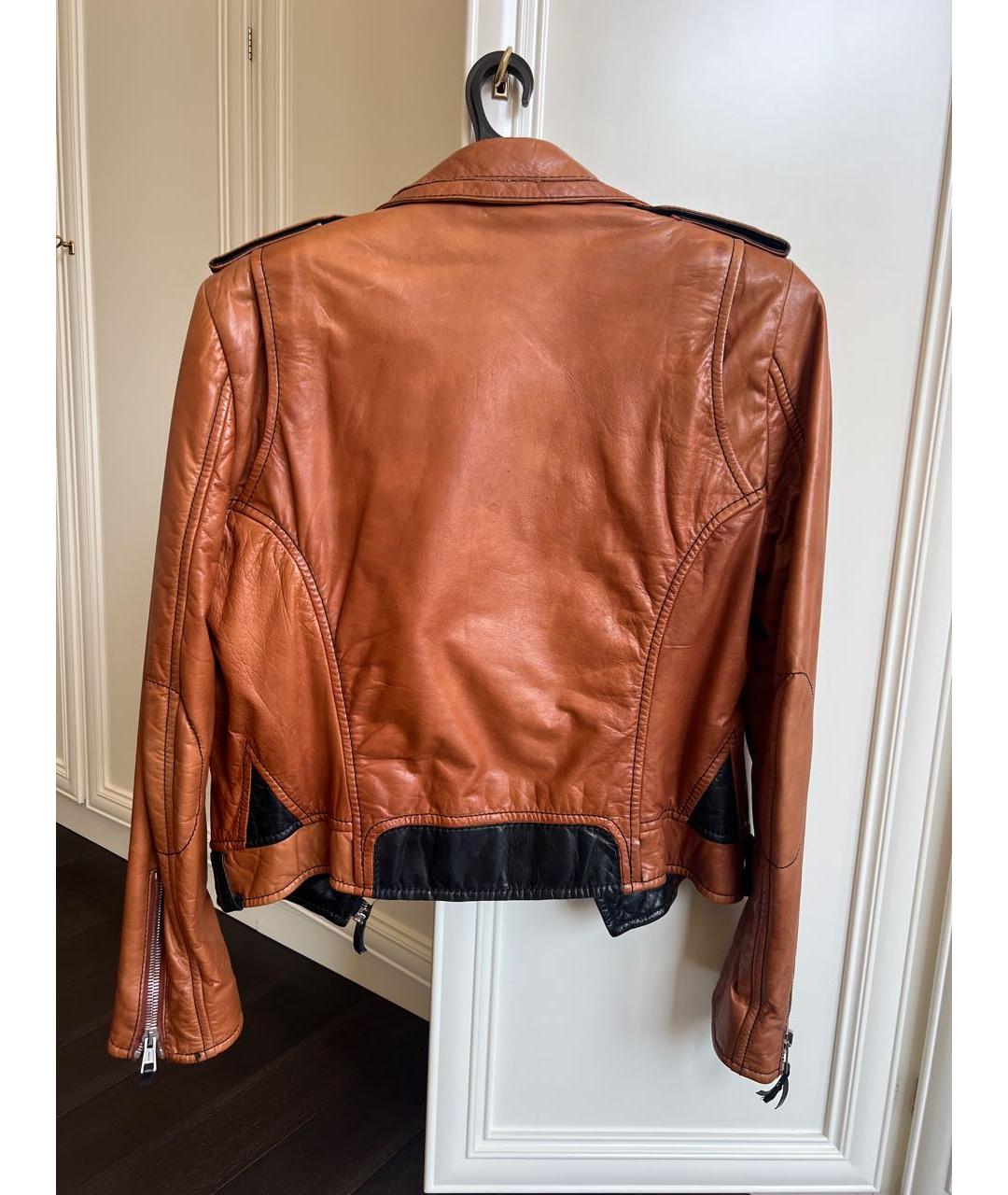 BALENCIAGA Коричневая кожаная куртка, фото 2