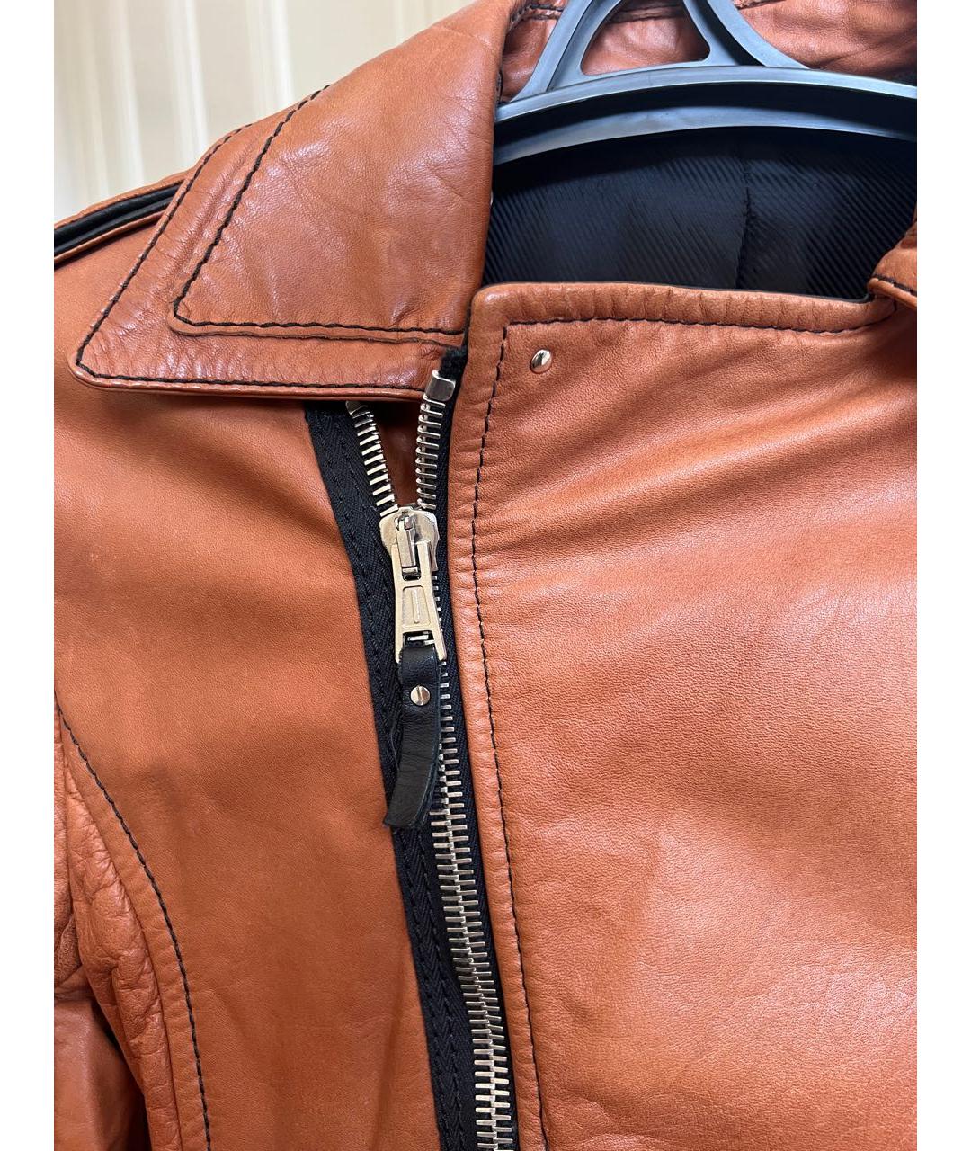 BALENCIAGA Коричневая кожаная куртка, фото 4