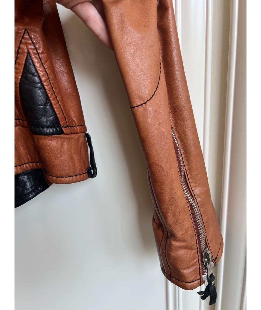 BALENCIAGA Коричневая кожаная куртка, фото 6