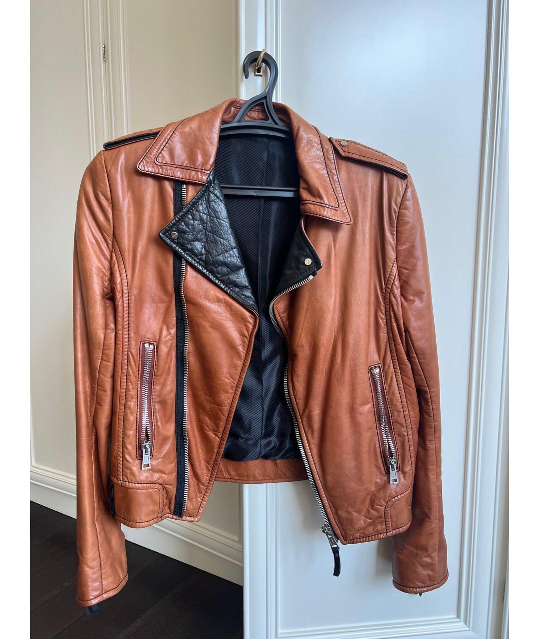 BALENCIAGA Коричневая кожаная куртка, фото 9