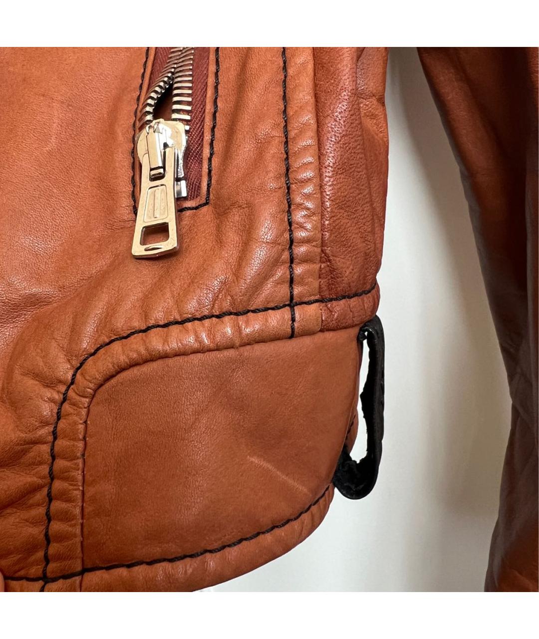 BALENCIAGA Коричневая кожаная куртка, фото 8