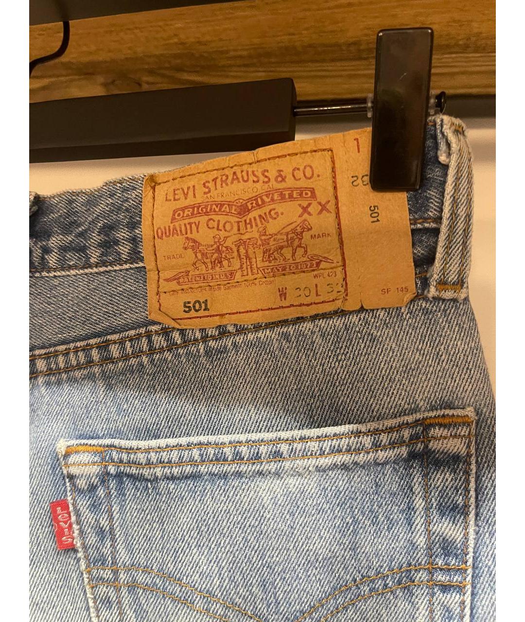 LEVI'S Голубые хлопковые прямые джинсы, фото 4