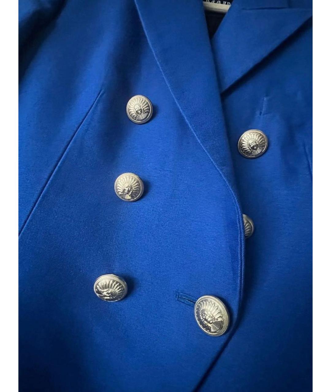 BALMAIN Синий хлопковый жакет/пиджак, фото 7