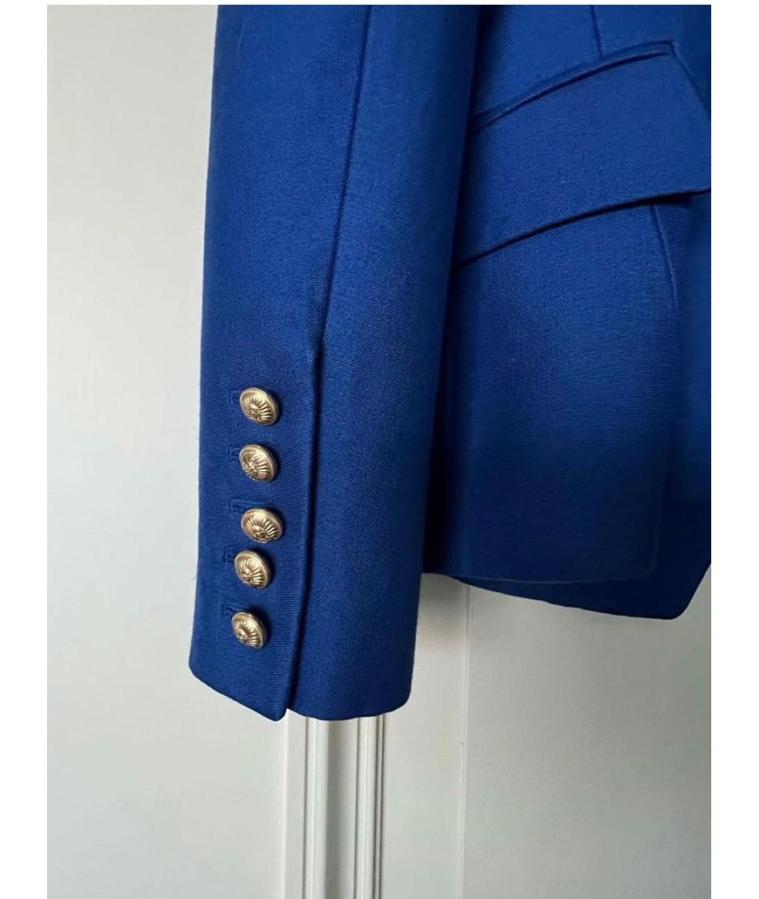 BALMAIN Синий хлопковый жакет/пиджак, фото 6