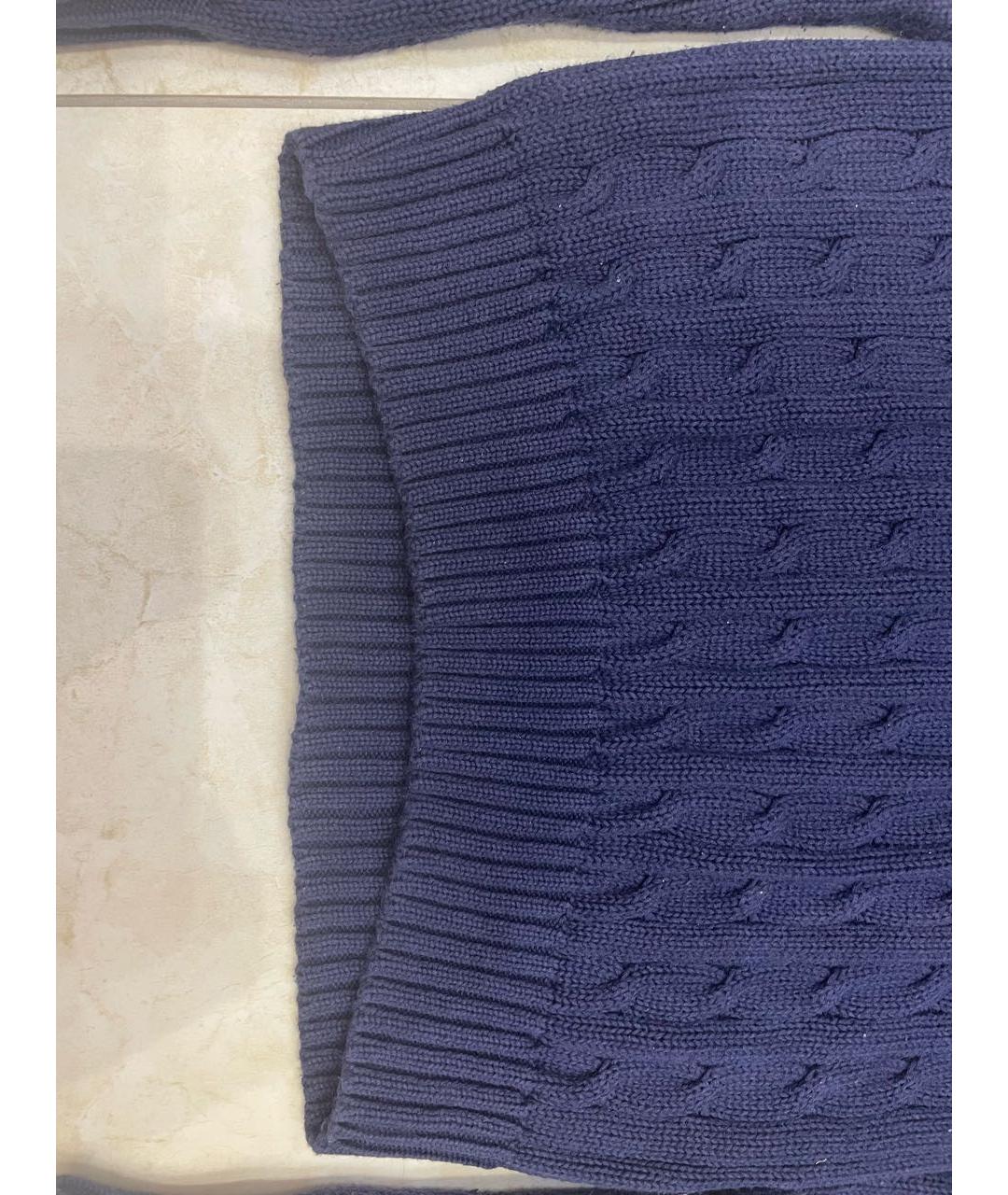RALPH LAUREN Темно-синий хлопковый джемпер / свитер, фото 5