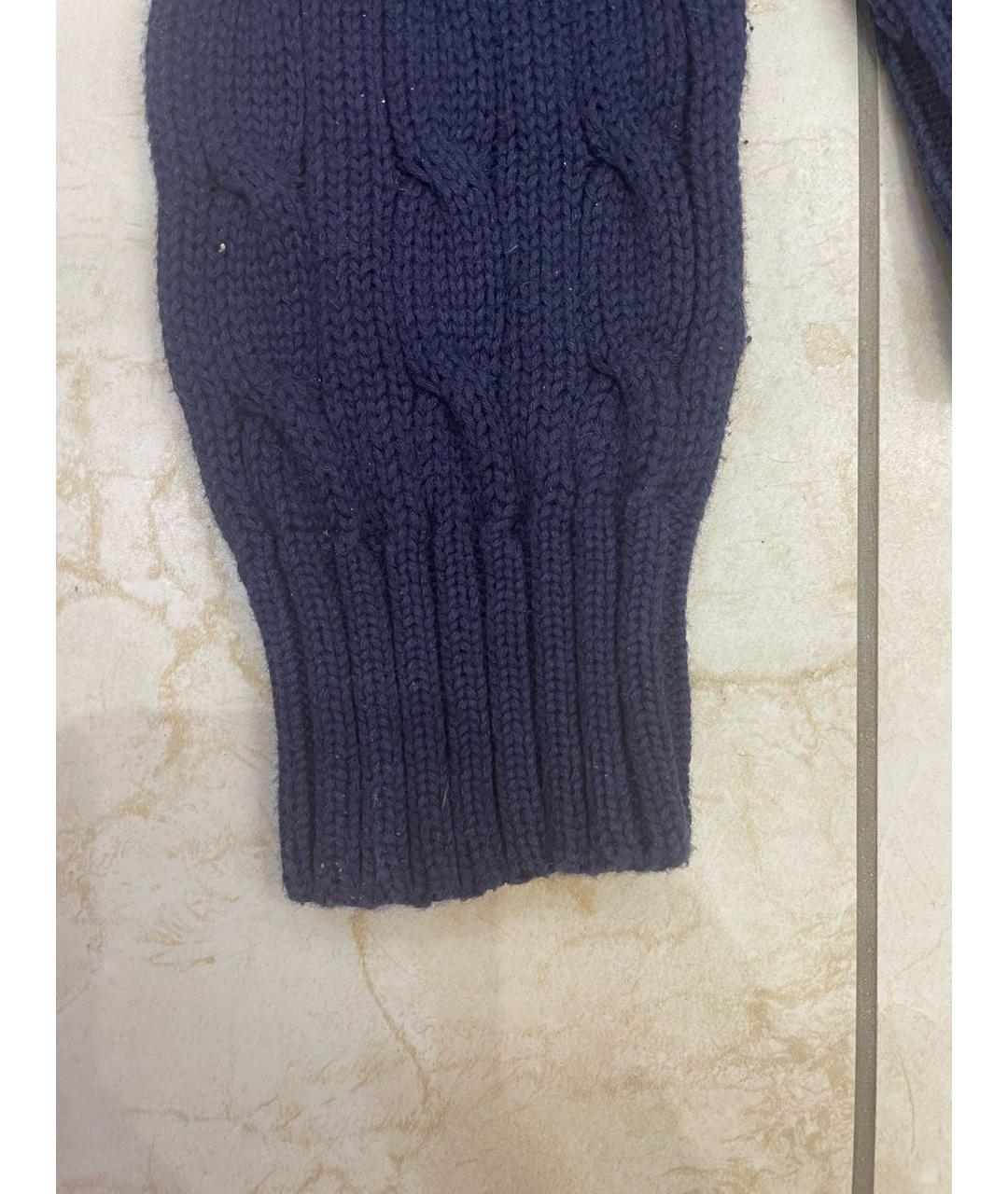 RALPH LAUREN Темно-синий хлопковый джемпер / свитер, фото 4