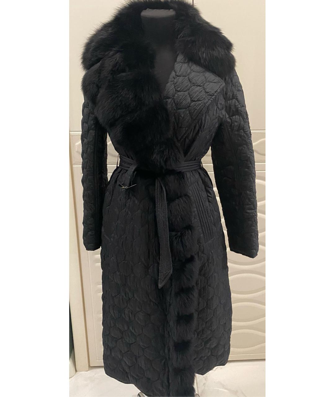 ERMANNO SCERVINO Черное меховое пальто, фото 2