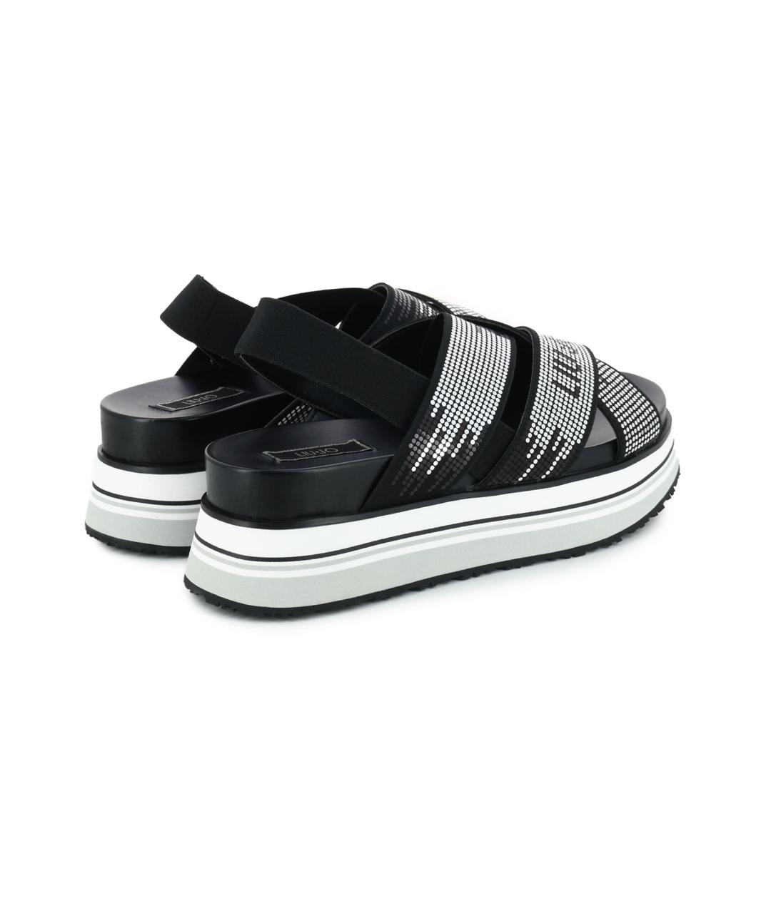 LIU JO Черные синтетические сандалии, фото 3