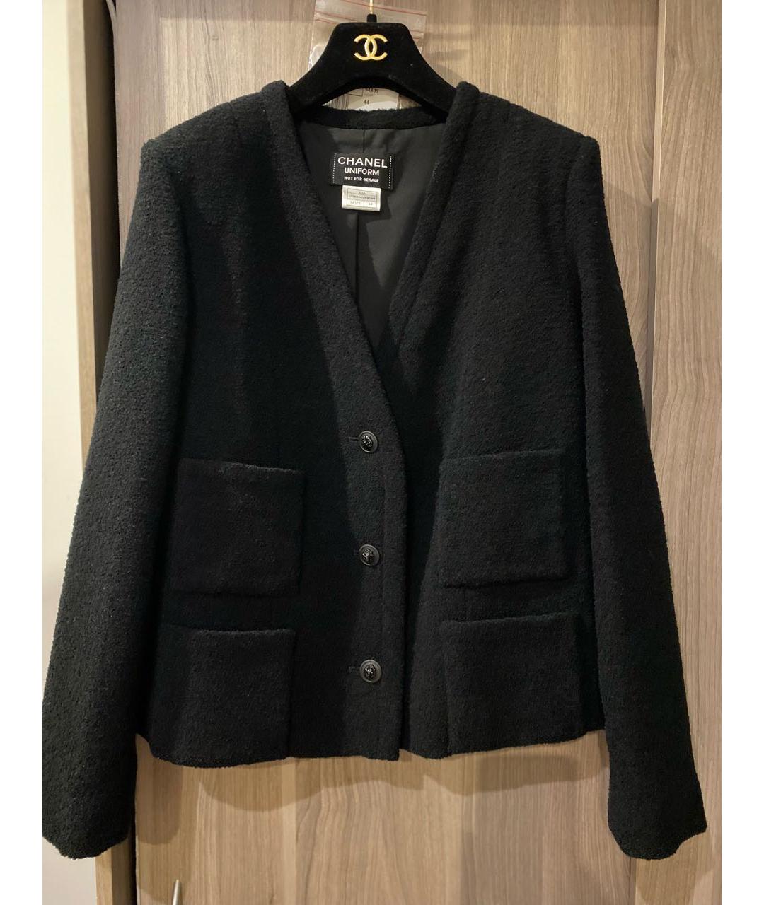 CHANEL Черный хлопковый жакет/пиджак, фото 3