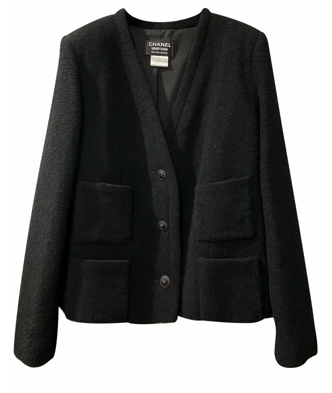 CHANEL Черный хлопковый жакет/пиджак, фото 1