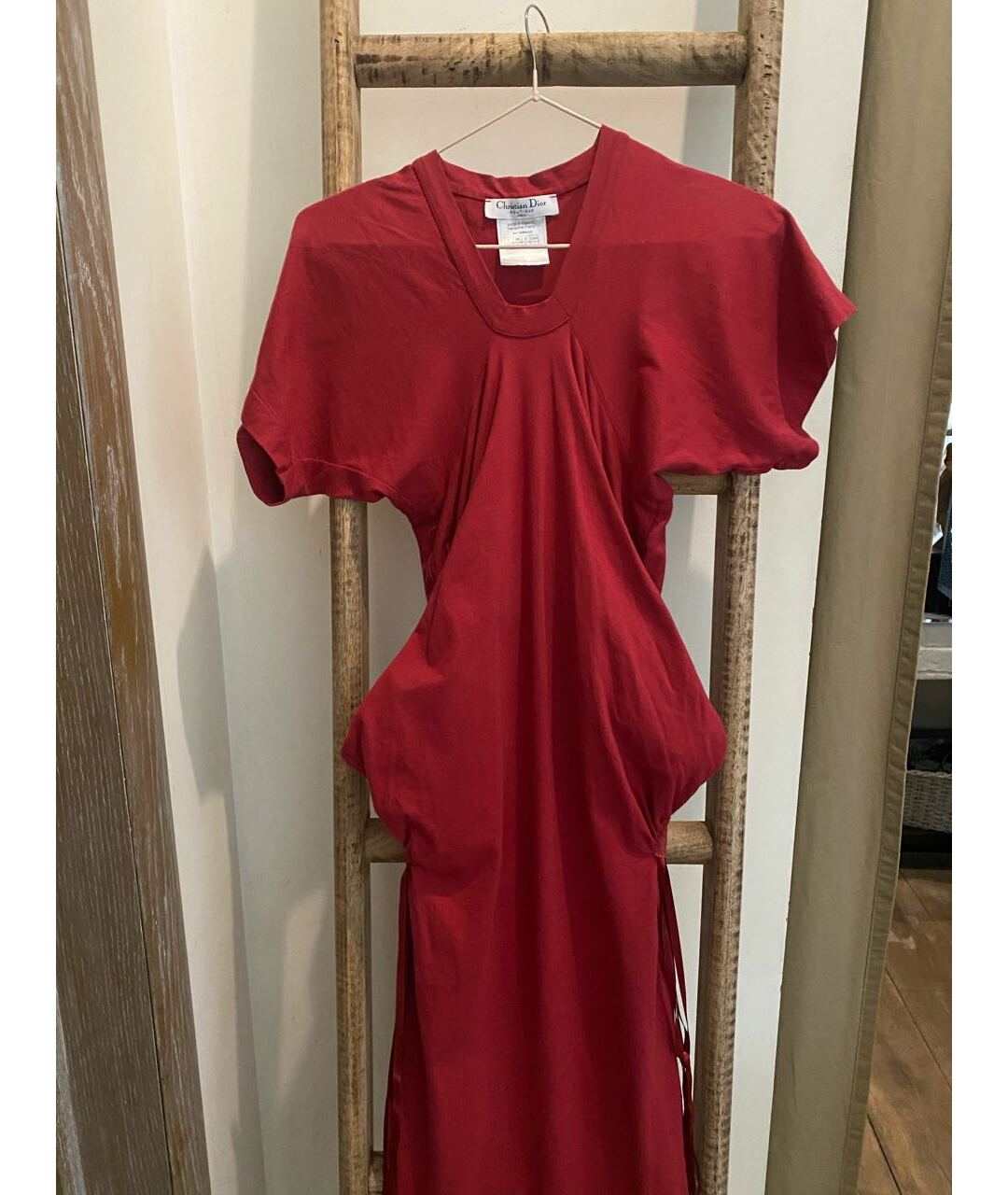 CHRISTIAN DIOR PRE-OWNED Красное хлопковое повседневное платье, фото 5
