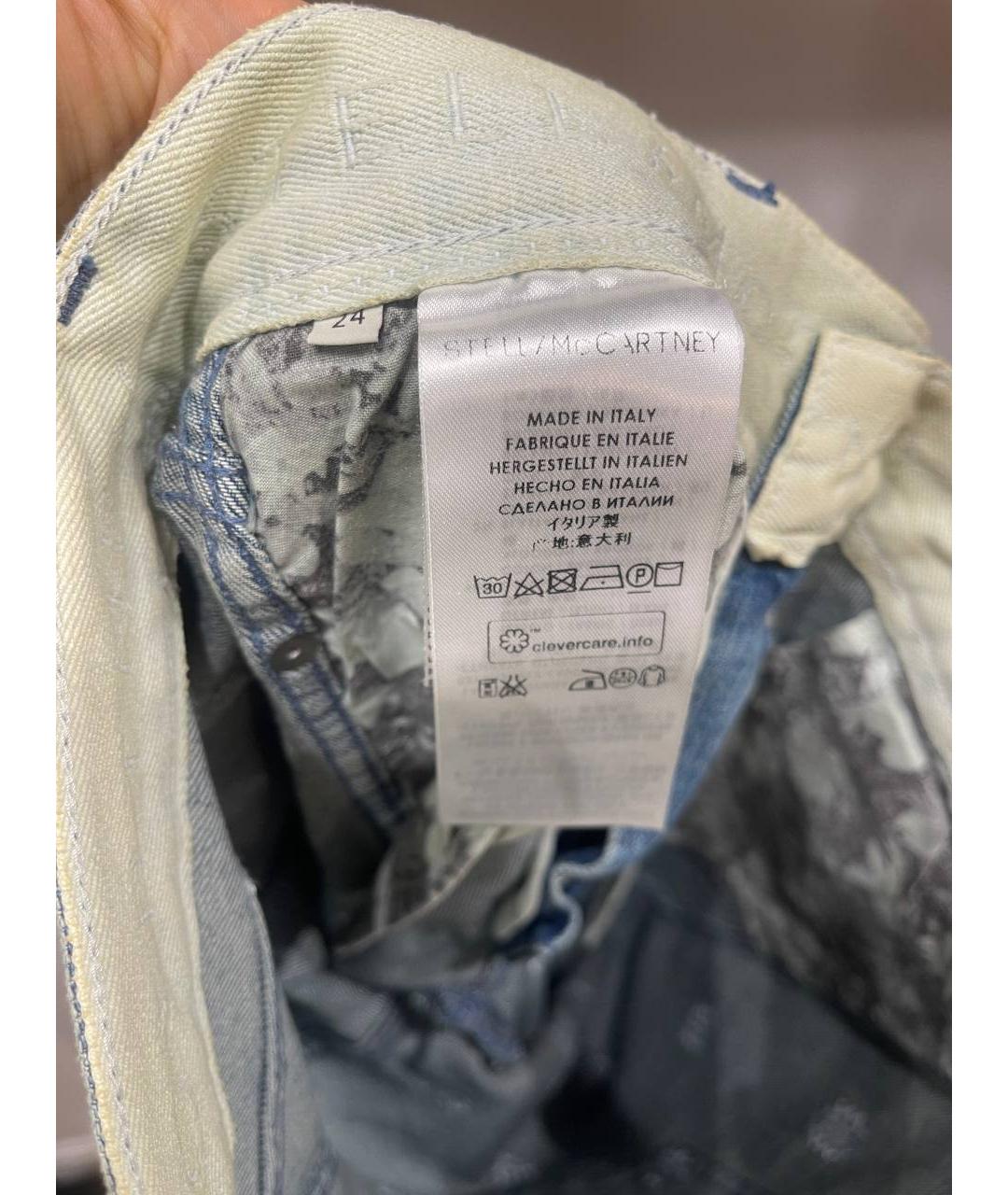 STELLA MCCARTNEY Голубые хлопковые прямые джинсы, фото 4