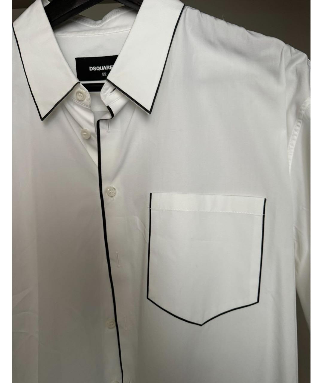 DSQUARED2 Белая хлопковая классическая рубашка, фото 2