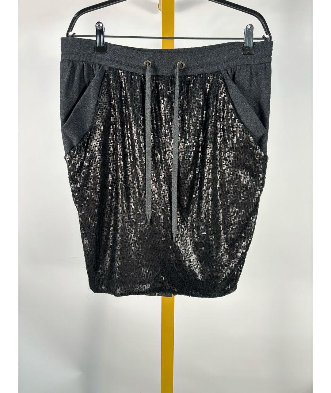 BRUNELLO CUCINELLI Черная юбка мини, фото 5